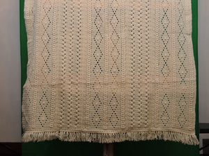 Quilts, Afghans, etc. - Beautiful Crocheted Afghan - Ecru/Ivory