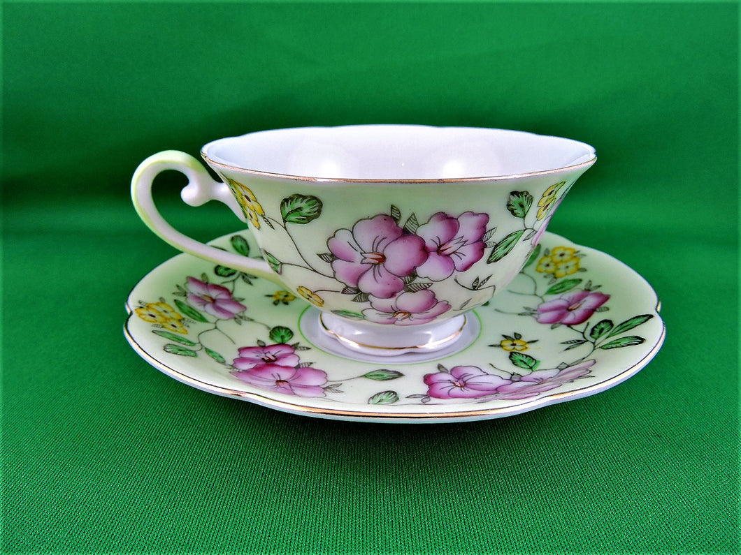 Tea Cup - Diamond China - Occupied Japan - Fine Bone China Tea Cup and Matching Saucer