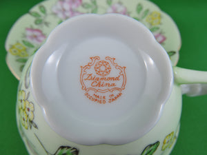 Tea Cup - Diamond China - Occupied Japan - Fine Bone China Tea Cup and Matching Saucer