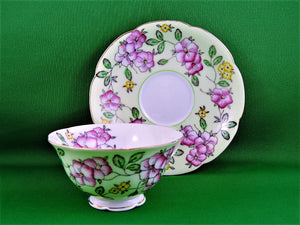 Tea Cup - Diamond China - Occupied Japan - Fine Bone China Tea Cup and Matching Saucer