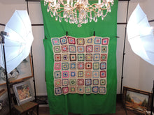 Charger l&#39;image dans la galerie, Quilts, Afghans, etc. - Beautiful Crocheted Afghan - Multi-Colored Squares - White Edge
