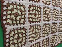 Load image into Gallery viewer, Quilts, Afghans, etc. - Beautiful Crocheted Afghan - Yellow and Brown Squares - Brown Edge
