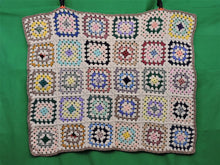 Charger l&#39;image dans la galerie, Quilts, Afghans, etc. - Beautiful Crocheted Afghan - Mult-Coloured Squares - Beige Edge
