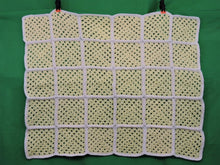 Charger l&#39;image dans la galerie, Quilts, Afghans, etc. - Beautiful Crocheted Afghan - Yellow Squares - White Edge
