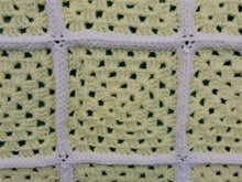 Charger l&#39;image dans la galerie, Quilts, Afghans, etc. - Beautiful Crocheted Afghan - Yellow Squares - White Edge
