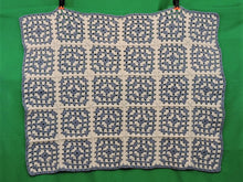 Load image into Gallery viewer, Quilts, Afghans, etc. - Beautiful Crocheted Afghan - Dusty Blue and White Squares - White Edge

