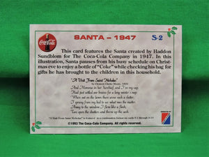 Coca-Cola Memorabilia - 1993 - Coca-Cola Collector Card - Foil - Santa 1947 - S-2