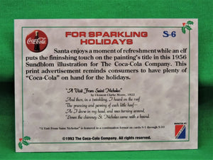 Coca-Cola Memorabilia - 1993 - Coca-Cola Collector Card - Foil - Santa 1956 - S-6