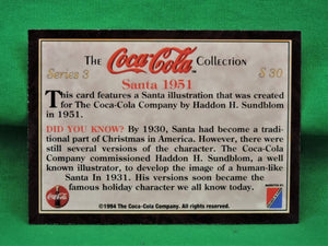 Coca-Cola Memorabilia - 1994 - Coca-Cola Collector Card - Santa 1951 - S30