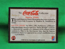 Charger l&#39;image dans la galerie, Coca-Cola Memorabilia - 1994 - Coca-Cola Collector Card - Santa 1948 - S28
