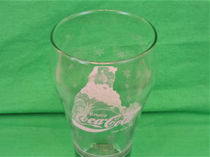 Coca-Cola Memorabilia - Coca-Cola Glass - Green with Santa - White Design