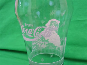 Coca-Cola Memorabilia - Coca-Cola Glass - Green with Santa - White Design