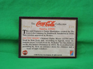 Coca-Cola Memorabilia - 1994 - Coca-Cola Collector Card - Santa 1958 - S24