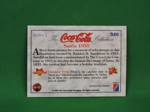 Coca-Cola Memorabilia - 1994 - Coca-Cola Collector Card - Foil - Santa 1935 - S20