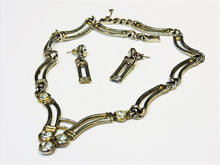 Load image into Gallery viewer, Jewelry - Choker Necklace and Earrings Set - Metal and Rhinestones
