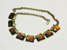 Load image into Gallery viewer, Jewelry - Gold Tone and Brown Stone Necklace
