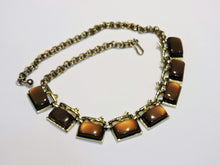 Load image into Gallery viewer, Jewelry - Gold Tone and Brown Stone Necklace
