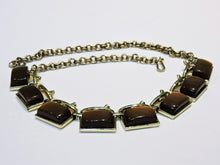 Load image into Gallery viewer, Jewelry - Gold Tone and Brown Stone Necklace
