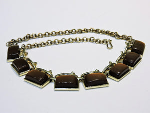 Jewelry - Gold Tone and Brown Stone Necklace