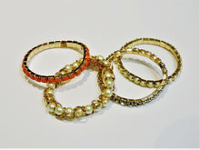 Load image into Gallery viewer, Jewelry - Bracelets - Set of 4 - White and Salmon in Colour
