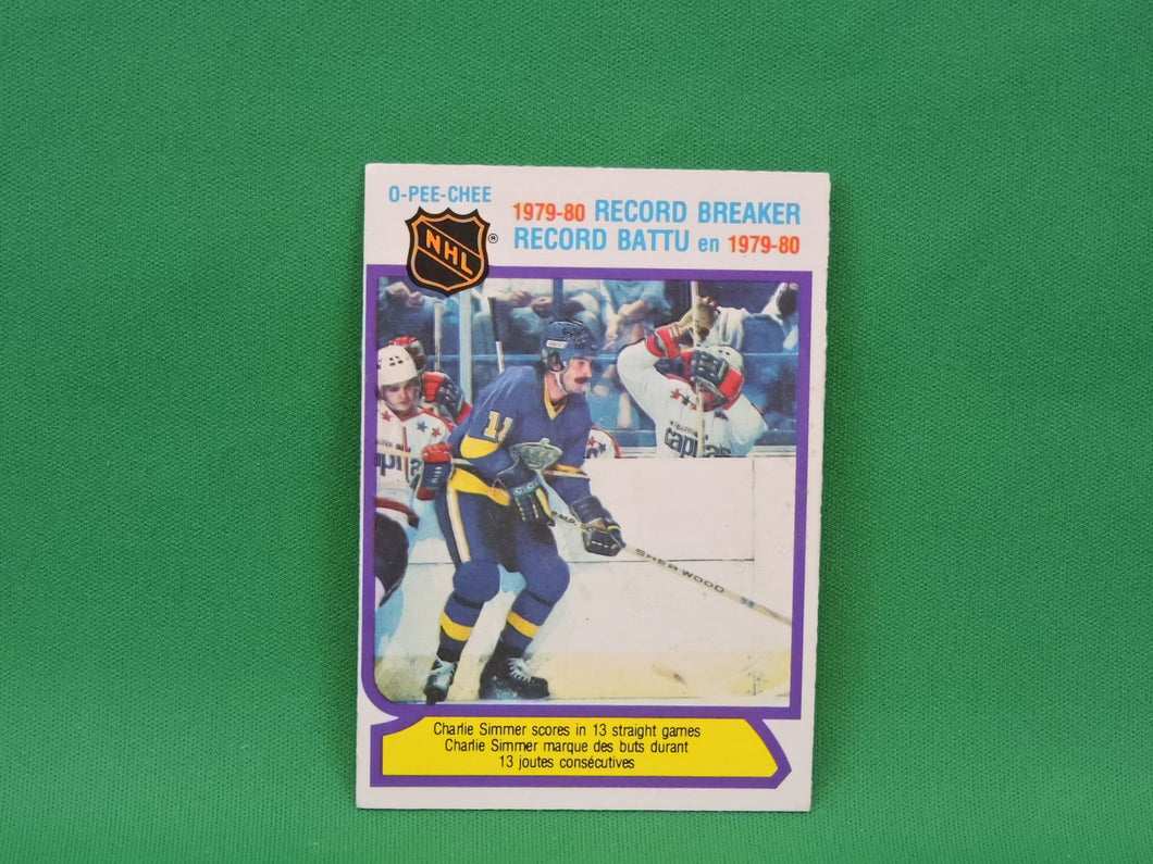 Collector Cards - 1980 - O-Pee-Chee - #4 Record Breaker - Charlie Simmer