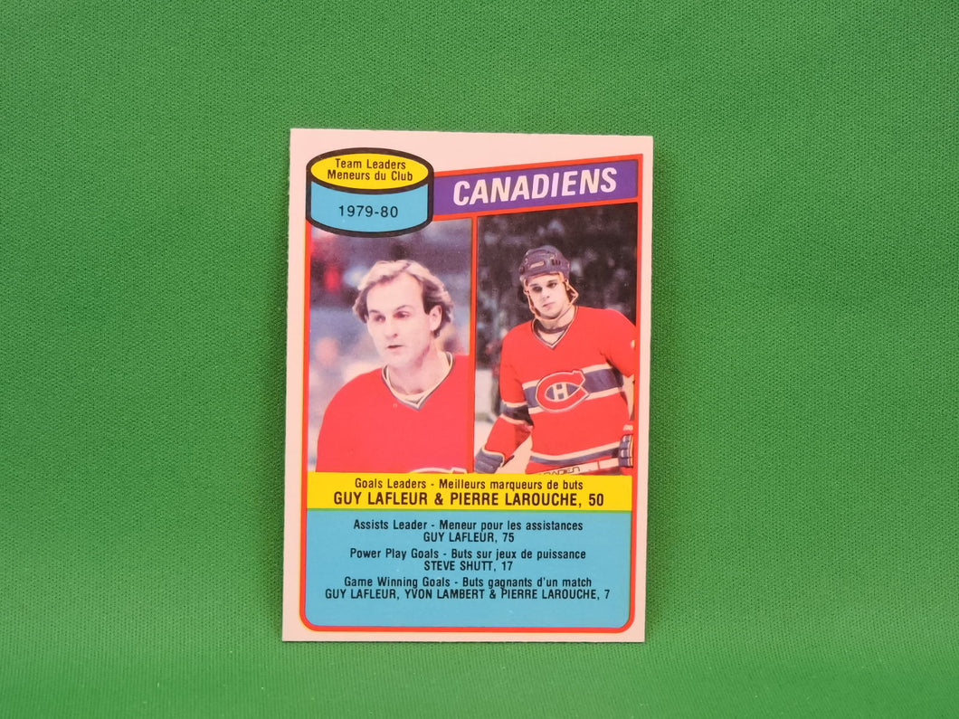 Collector Cards - 1980 - O-Pee-Chee - #216 - Team Leaders - Guy LaFleur & Pierre Larouche