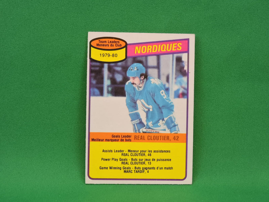 Collector Cards - 1980 - O-Pee-Chee - #238 - Team Leaders - Real Cloutier