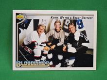 Load image into Gallery viewer, Collector Cards - 1992 - Upper Deck - #37 - Bloodlines - Keith, Wayne &amp; Brent Gretzky
