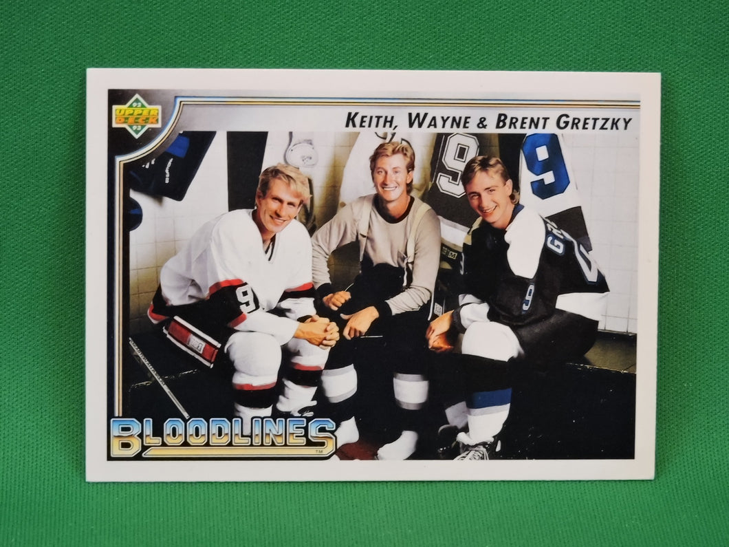 Collector Cards - 1992 - Upper Deck - #37 - Bloodlines - Keith, Wayne & Brent Gretzky