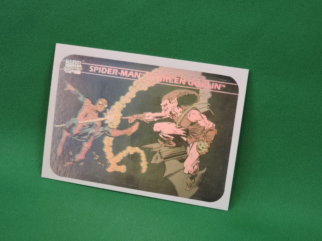 Marvel Collector Cards - 1990  - Marvel Comics - Hologram - #MH5 Spider-Man vs Green Goblin