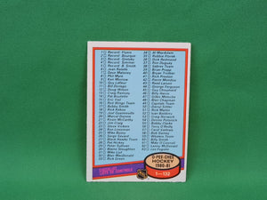 Collector Cards - 1980 - O-Pee-Chee - #123 Checklist