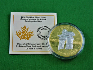 Currency - Silver Coin - $20 - 2018 - RCM - Canada's Iconic Inukshuk