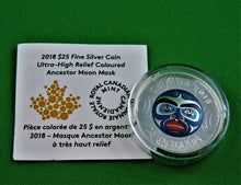 Charger l&#39;image dans la galerie, Currency - Silver Coin - $25 - 2018 - RCM - Ancestor Moon Mask
