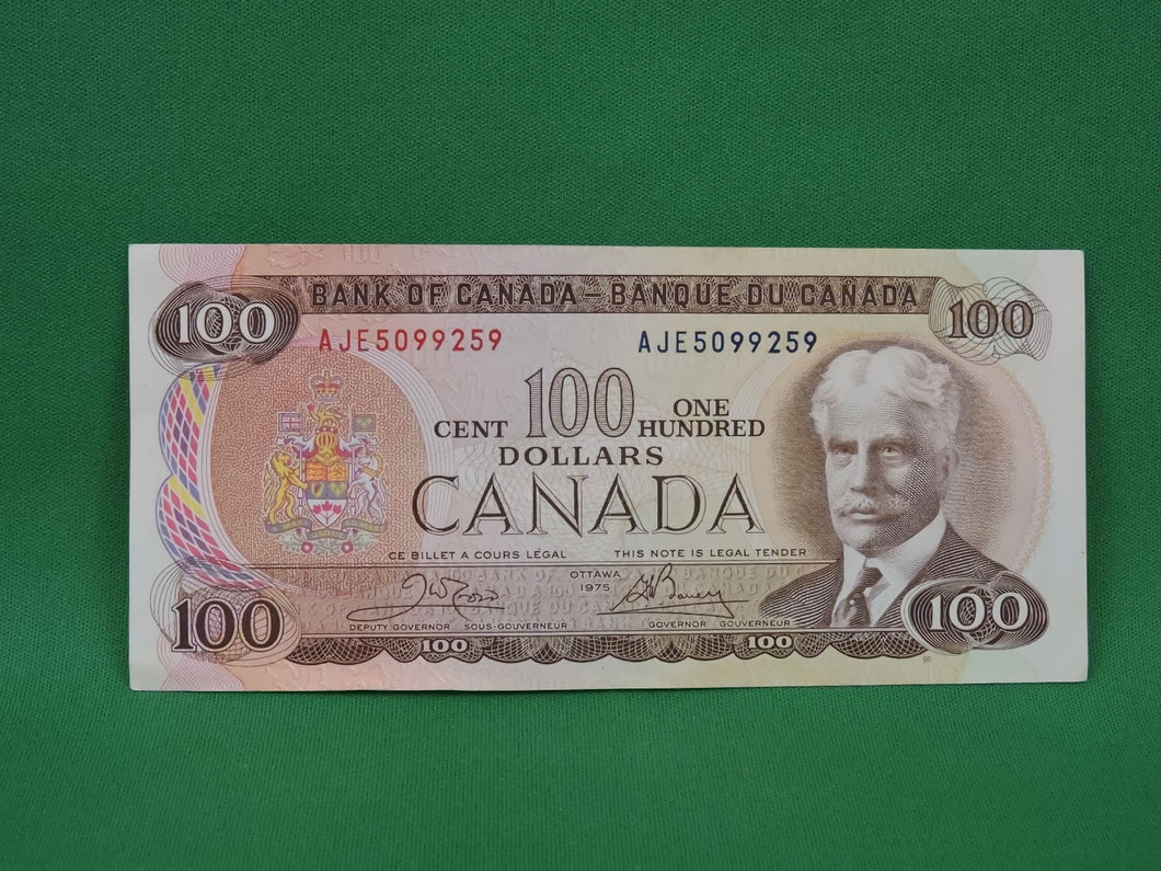 Canadian Bank Notes - ENZ - 1975 - $100 - AJE5099259