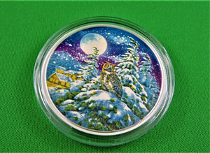 Currency - Silver Coin - $30 - 2017 - RCM - Animals in the Moonlight - Great Horned Owl