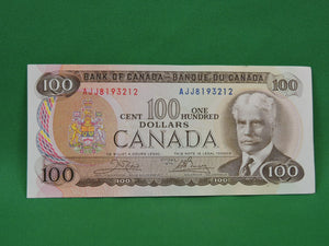 Canadian Bank Notes - ENZ - 1975 - $100 - AJJ8193212