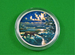 Currency - Silver Coin - $30 - 2017 - RCM - Animals in the Moonlight - Cougar