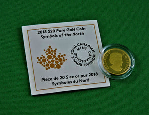 Currency - Gold Coin - $20 - 2018 - RCM - Symbols of the North