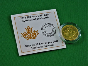 Currency - Gold Coin - $20 - 2018 - RCM - Symbols of the North