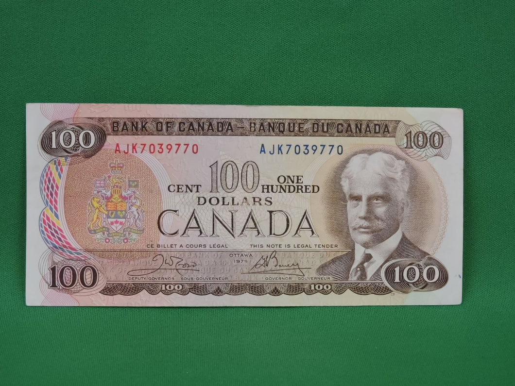 Canadian Bank Notes - ENZ - 1975 - $100 - AJK7039770