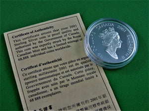 Currency - Silver Coin - $15 - 2001 - RCM - Lunar - Year of the Snake