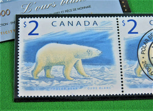 Currency - Commemorative Coin and Stamp Collection - $2 - 2000 - Canada Post - Polar Bear