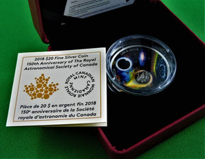 Currency - Silver Coin - $20 - 2018 - RCM - 150th Anniversary of the Royal Astronomical Society of Canada