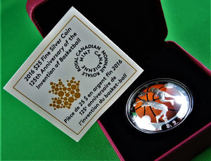 Currency - Silver Coin - $25 - 2016 - RCM - 125th Anniversary of the Invention of Basketball