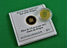 Charger l&#39;image dans la galerie, Currency - Gold Coin - $5 - 2012 - RCM - Year of The Dragon
