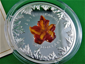 Currency - Silver Coin - $50 - 2016 - RCM - Murano Maple Leaf