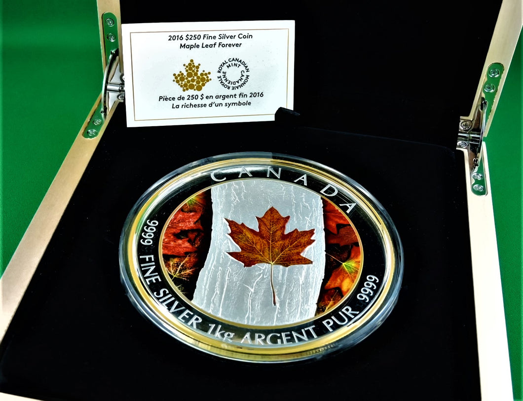 Currency - Silver Coin - $250 - 2016 - RCM - Maple Leaf Forever