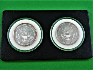 Currency - Silver 2 Coin Set - 1986 - US - Charleston Mint - Statue of Liberty and Constitution