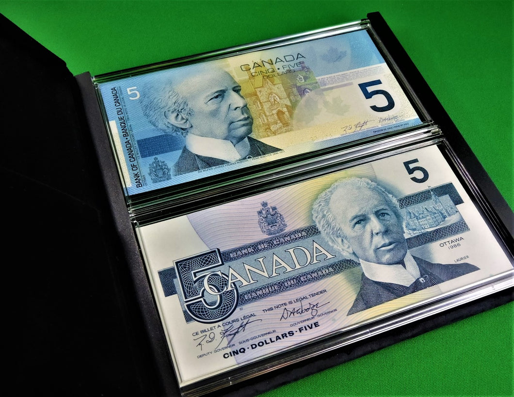 Currency - Matched Serial Number Set - $5 - 2001 - Bank of Canada - Lasting Impressions