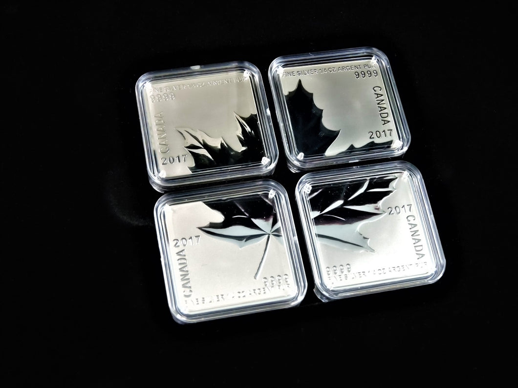 Currency - Silver 4 Coin Set - $3 - 2017 - RCM - Maple Leaf Quartet